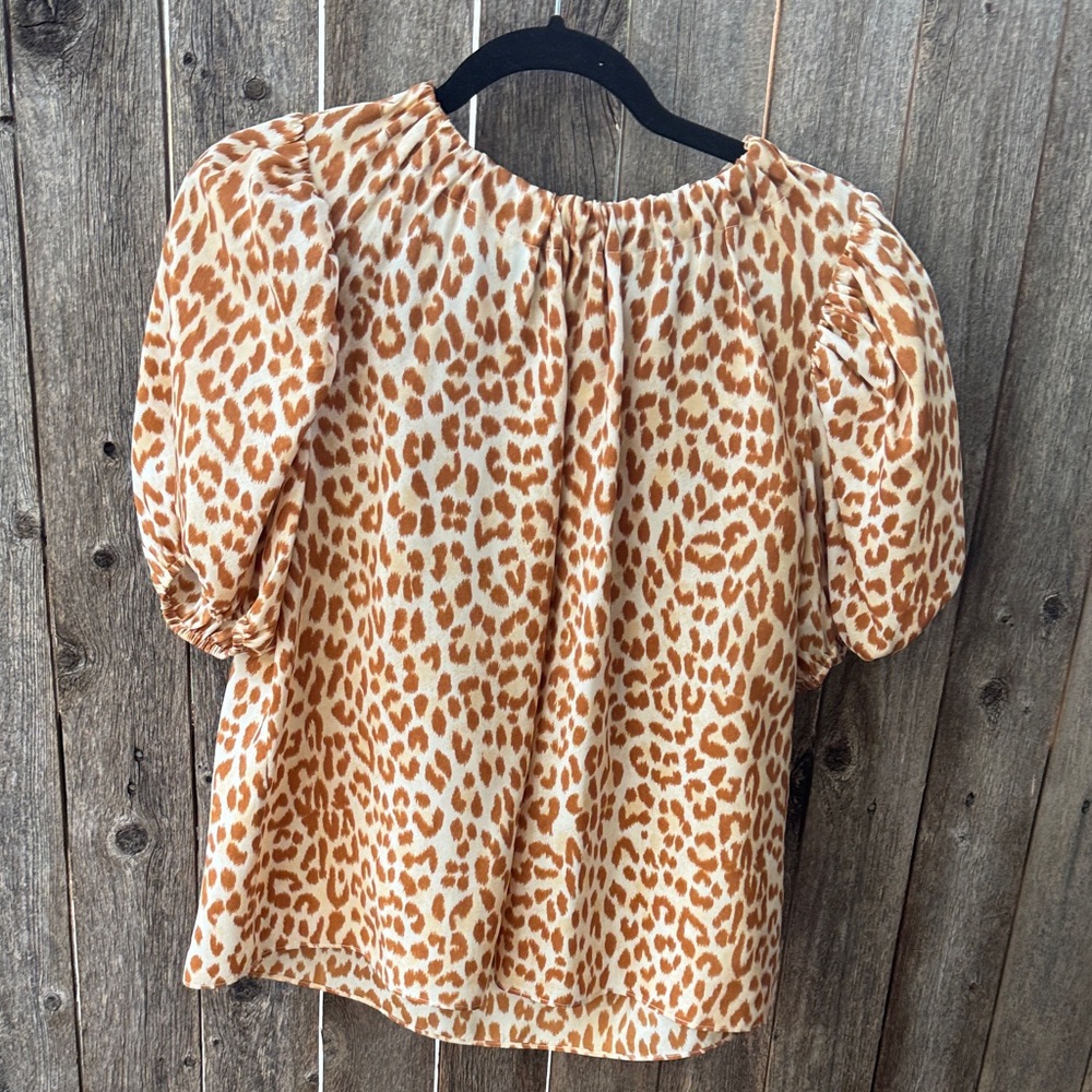 Ulla Johnson Tan Leopard Print Blouse
